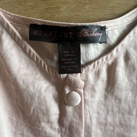 Midnight Bakery Luxe Pink Mock Button Down Camisole Valentine’s Day - Picture 2 of 7